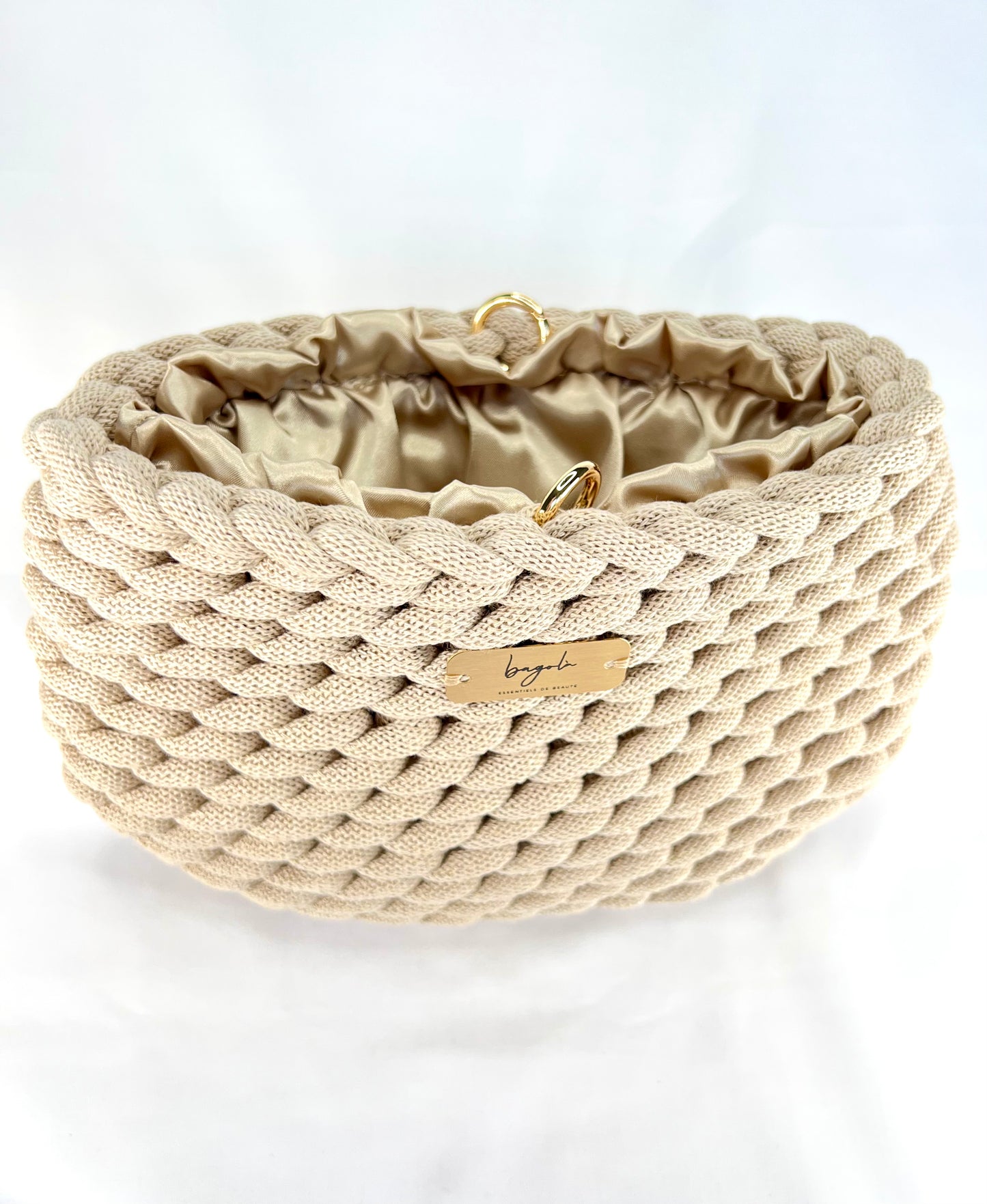 Elegant Handmade Medium Vanity Bag With Satin Interior