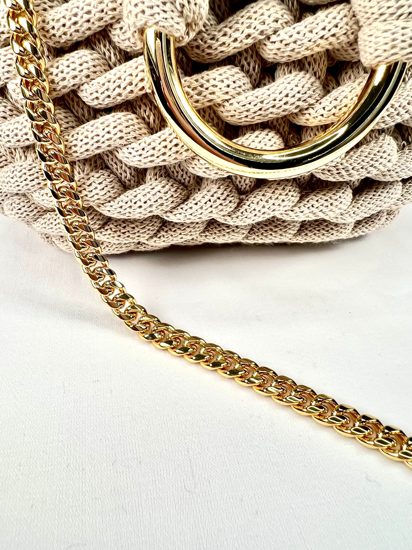 Elegant Handmade Beige Crochet Purse With Satin Interior