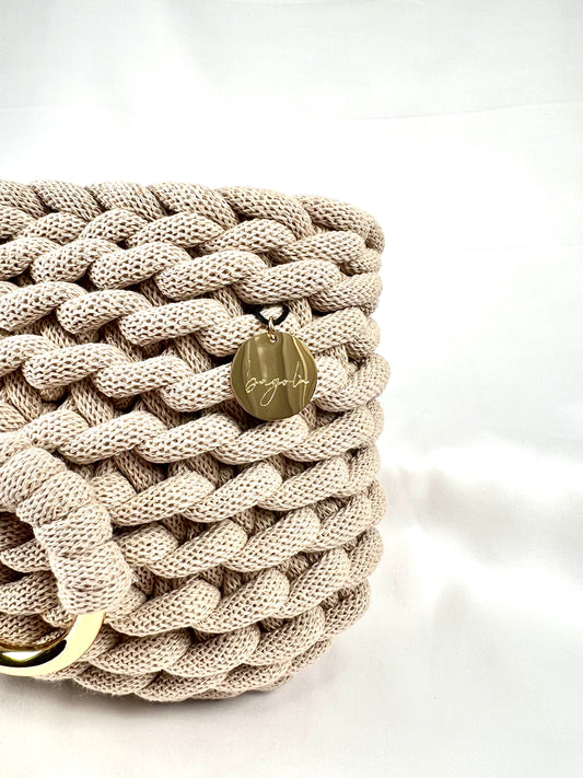 Elegant Handmade Beige Crochet Purse With Satin Interior
