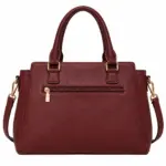 Bagola Leather Handbag Burgundy Women Shoulder Tote Bag - Image 2
