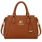 Bagola Leather Handbag Cognac Brown Shoulder Tote
