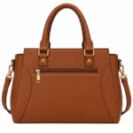 Bagola Leather Handbag Cognac Brown Shoulder Tote - Image 2
