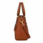 Bagola Leather Handbag Cognac Brown Shoulder Tote - Image 3