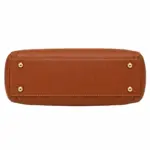 Bagola Leather Handbag Cognac Brown Shoulder Tote - Image 4