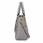 Bagola Leather Handbag Gray Tote Shoulder Bag - Image 3