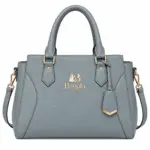 Bagola Leather Handbag Slate Blue Shoulder Tote