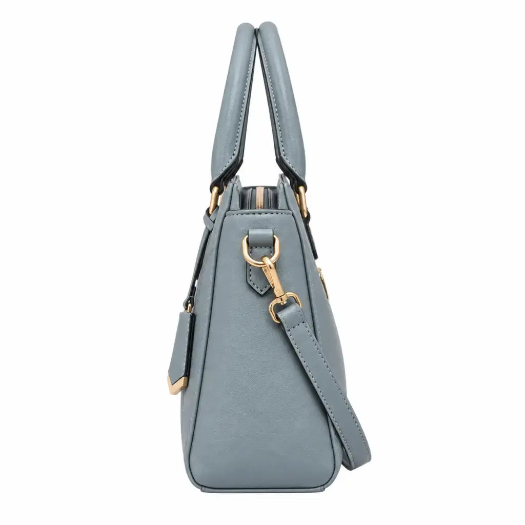 bagola leather handbag slate blue shoulder tote2